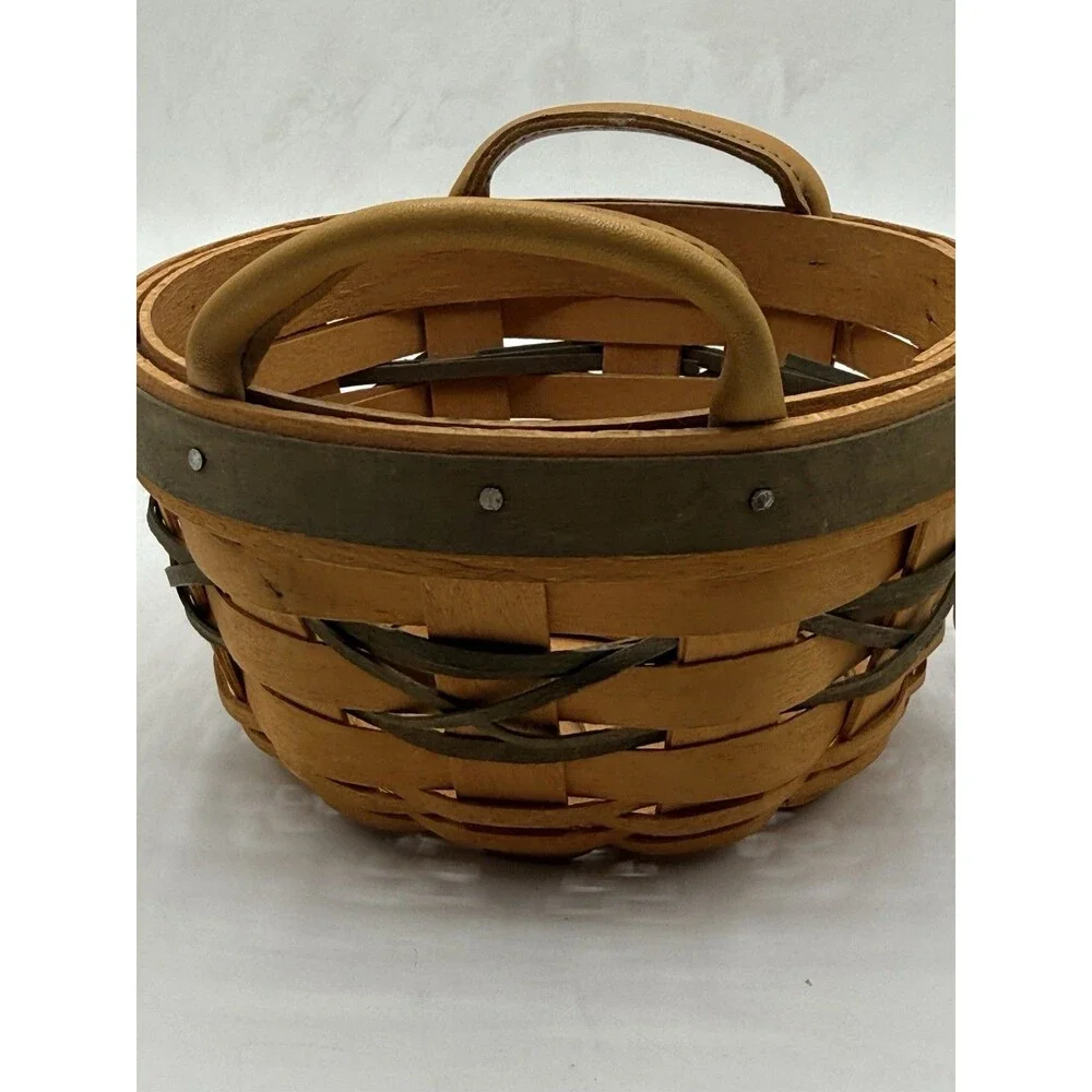 Vintage 1999 Longaberger Peppermint Tree Trimming Small Mini Basket Christmas